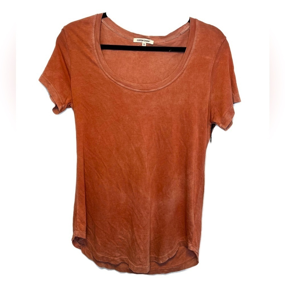 Cotton Citizen NWT Horseshoe Neckline Red Rock Tee Sz S Seasonal Color Sold Out